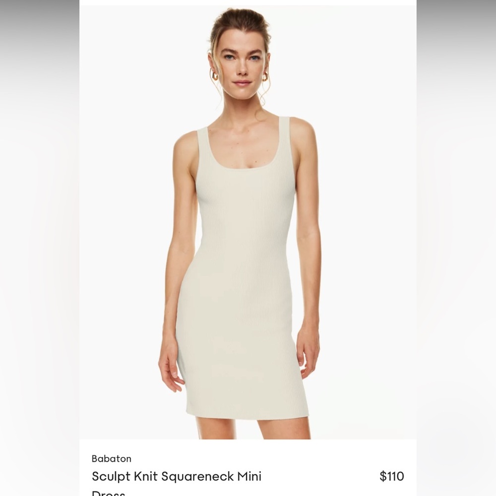 Aritzia Babaton Sculpt Knit Square Neck Mini Dress
